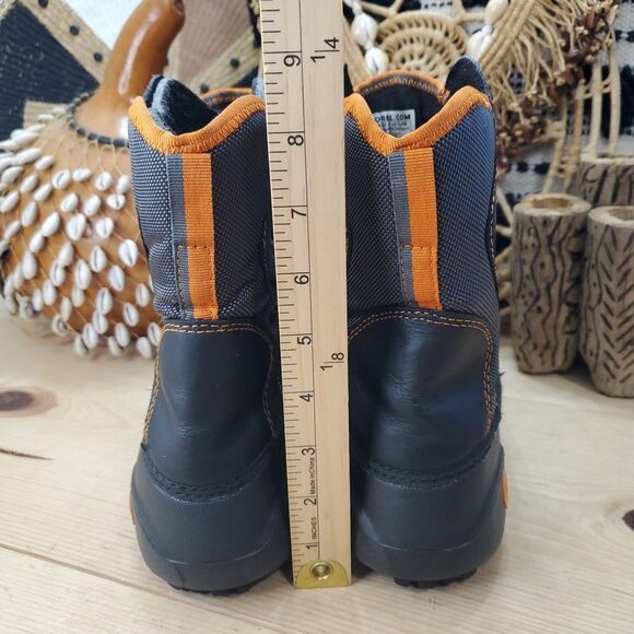 Sorel Youth 5/Women 6 Winter Snow Boots "Icepack" Black Orange Tech Lite EUC - Picture 10 of 14